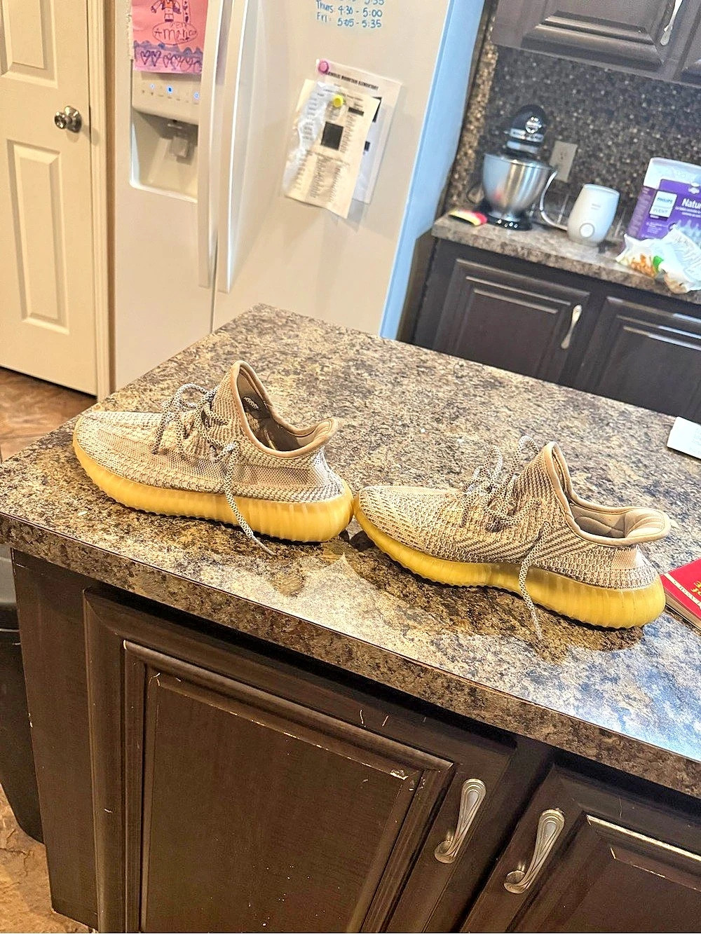 Yeezy Boost 350 V2 Sneakers Tan Gray US 7.5